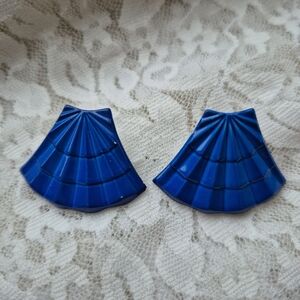 Vintage Blue Fan Earrings